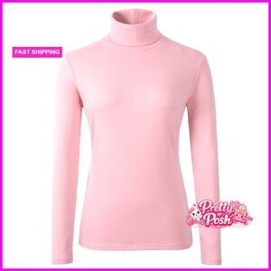 Soft Cotton Turtleneck Thermal Top Long Sleeve Base Layer Winter Warm